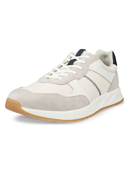 Ecco Skórzane sneakersy "Otm" w kolorze beżowo-granatowo-białym rozmiar: 46. Białe buty sportowe casual ecco, bez wzorów, z materiału, bez zapięcia. Za 258.52 zł.