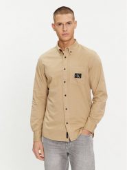 Calvin Klein Jeans Koszula J30J325772 Beżowy Regular Fit. Brązowe koszule Calvin Klein Jeans, m, bez wzorów, z bawełny, bez kołnierzyka, bez ramiączek. Za 259.99 zł.