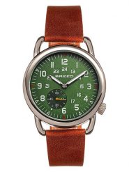 Breed Zegarek kwarcowy "Regulator" w kolorze srebrno-zielono-jasnobrązowym rozmiar: onesize. Brązowe, analogowe zegarki Breed, metalowe. Za 173.99 zł.