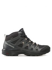 Salomon Trekkingi X Braze Mid GORE-TEX L47174800 Czarny. Czarne botki sznurowane Salomon, bez wzorów, z gore-texu, bez obcasa, bez zapięcia. Za 499.00 zł.