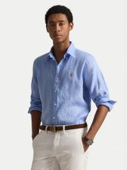 Polo Ralph Lauren Koszula 710968915504 Niebieski Regular Fit. Niebieskie koszule Polo Ralph Lauren, l, bez wzorów, ze lnu, bez kołnierzyka, bez ramiączek. Za 779.99 zł.