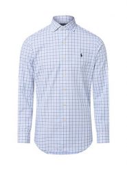 Polo Ralph Lauren Męska koszula casual Mężczyźni Comfort Fit Bawełna niebieski w kratkę, M. Niebieskie koszule Polo Ralph Lauren, m, bez wzorów, z bawełny, bez kołnierzyka, bez ramiączek. Za 699.95 zł.