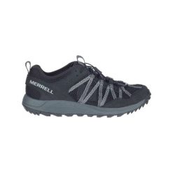 Buty turystyczne męskie Merrell Wildwood Aerosport. Czarne buty turystyczne Merrell, bez wzorów, bez zapięcia, trekkingowe. Za 319.99 zł.