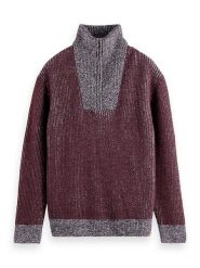 Scotch & Soda Sweter w kolorze bordowym rozmiar: M. Czerwone swetry nierozpinane Scotch & Soda, m, bez wzorów, z wełny, bez kołnierzyka, bez ramiączek. Za 294.28 zł.