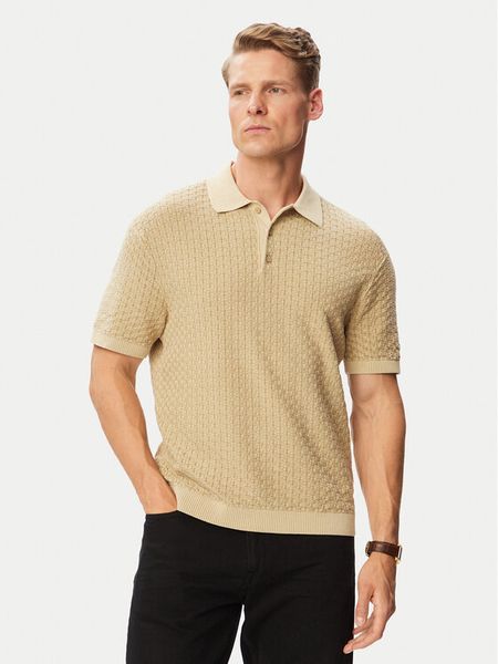 Tommy Hilfiger Polo MW0MW43246 Beżowy Regular Fit. Brązowe koszulki polo sportowe Tommy Hilfiger, m, bez wzorów, z bawełny, bez kołnierzyka, bez ramiączek. Za 649.99 zł.