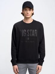 Bluza męska z nadrukiem czarna Ecodort 906. Czarne bluzy BIG STAR, l, z aplikacjami, bez kaptura. Za 199.99 zł.