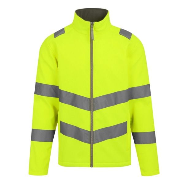 Męska 2warstwowa Kurtka Soft Shell Pro Contract Ablaze HiVis. Białe kurtki Regatta, l, bez wzorów, bez kaptura. Za 143.99 zł.