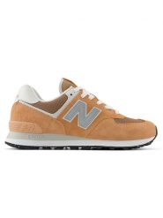 New Balance Skórzane sneakersy "574" w kolorze pomarańczowym rozmiar: 42. Pomarańczowe buty sportowe casual New Balance, bez wzorów, z materiału, bez zapięcia. Za 377.74 zł.