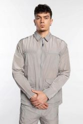 MĘSKA KOSZULA WIERZCHNIA Rains Kano Overshirt 19220-11 Flint (S). Szare koszule Rains, m, bez wzorów, z dresówki, bez kołnierzyka, bez ramiączek. Za 629.00 zł.