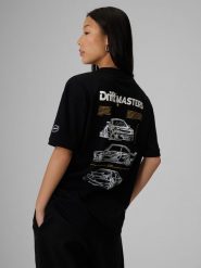 4F T-shirt loose z nadrukiem uniseks 4F x Drift Masters - czarny S. Czarne t-shirty 4F, m, bez wzorów, z bawełny, bez kołnierzyka, bez ramiączek. Za 119.99 zł.