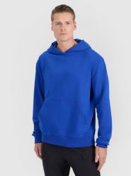 4F Bluza dresowa nierozpinana z kapturem męska - niebieska XL. Niebieskie bluzy z kapturem 4F, m, bez wzorów, z bawełny, z kapturem. W wyprzedaży za 99.99 zł.