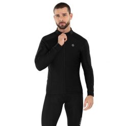 Męska kurtka rowerowa softshell Kolarstwo Siroko J1 Furkapass. Czarne kurtki SIROKO, m, bez wzorów, z materiału, bez kaptura. W wyprzedaży za 443.60 zł.