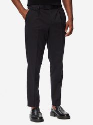 BOSS Spodnie materiałowe H-Perin 50567533 Granatowy Tapered Fit. Niebieskie spodnie materiałowe Boss, m, bez wzorów, z bawełny. Za 899.99 zł.