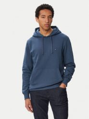 Tommy Hilfiger Bluza Essential Terry MW0MW37235 Niebieski Regular Fit. Niebieskie bluzy Tommy Hilfiger, l, bez wzorów, z bawełny, bez kaptura. Za 449.99 zł.