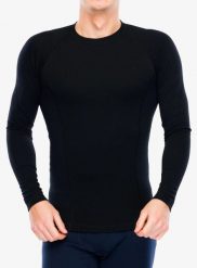 Bluza termoaktywna Sensor Merino DF Tee L/S. Czarne bielizna termoaktywna Sensor, na zimę, l, bez wzorów, z materiału, bez ramiączek, trekkingowe. Za 258.49 zł.