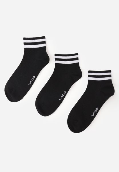 Czarne 3-Pack Skarpety Bawełniane za Kostkę w Paski przy Ściągaczu Hossi. Czarne skarpety Born2be, bez wzorów, z bawełny. Za 29.99 zł.