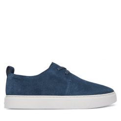 Półbuty Calvin Klein. Niebieskie eleganckie półbuty CALVIN KLEIN, bez wzorów, bez obcasa, bez zapięcia. Za 649.99 zł.