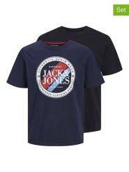 Jack & Jones Koszulki (2 szt.) w kolorze granatowym i czarnym rozmiar: XL. Czarne bezrękawniki Jack & Jones, xl, bez wzorów, z bawełny, bez kołnierzyka, bez ramiączek. Za 70.24 zł.