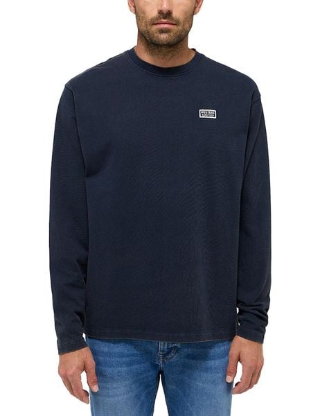 Męski Longsleeve Mustang Style Amarillo Dark Sapphire 1015848 4136. Niebieskie bluzki z długim rękawem Mustang, m, bez wzorów, bez kołnierzyka, bez ramiączek. Za 109.99 zł.