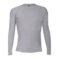 Koszulka z długim rękawem Pro Compression Adults Men Round Neck Undershirt. Szare bluzy BADGER SPORT, bez wzorów, bez kaptura. Za 172.95 zł.