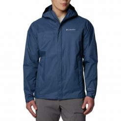 Kurtka przeciwdeszczowa męska Columbia Watertight II Jacket z kapturem. Niebieskie kurtki Columbia, m, bez wzorów, z kapturem. W wyprzedaży za 332.30 zł.