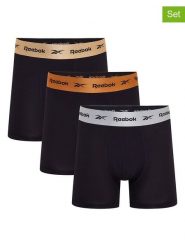 Reebok Bokserki (3 pary) "Dangelo" w kolorze czarnym rozmiar: L. Czarne bokserki Reebok, l, bez wzorów. Za 78.95 zł.