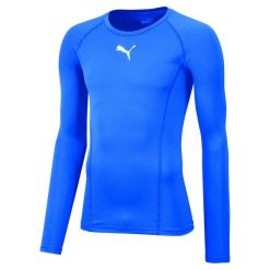 Koszulka męska Puma Liga Baselayer Tee LS. Niebieskie t-shirty sportowe Puma, bez wzorów, bez ramiączek, do piłki nożnej. Za 138.98 zł.