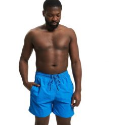 Męskie Szorty Kąpielowe Block. Niebieskie odzież kąpielowa Urban Classics, m, bez wzorów, sportowe. Za 84.99 zł.
