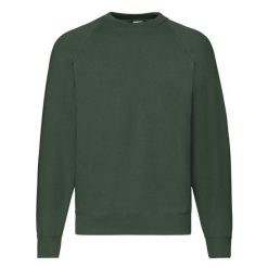Klasyczna Bluza Raglanowa Unisex Dla Dorosłych. Zielone bluzy Fruit of the Loom, m, bez wzorów, bez kaptura. Za 79.99 zł.