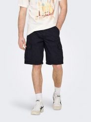 ONLY & SONS Bojówki w kolorze granatowym rozmiar: S. Niebieskie joggery i bojówki Only & Sons, s, bez wzorów, z bawełny. Za 74.63 zł.