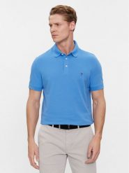 Tommy Hilfiger Polo 1985 MW0MW17771 Niebieski Slim Fit. Niebieskie koszulki polo Tommy Hilfiger, l, bez wzorów, z bawełny, bez kołnierzyka, bez ramiączek. Za 199.99 zł.