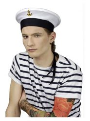 CHAKS Kapelusz "Sailor" w kolorze czarno-białym rozmiar: onesize. Białe kapelusze CHAKS, bez wzorów. Za 21.99 zł.