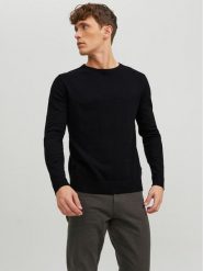 Jack&Jones Sweter Emil 12208364 Czarny Regular Fit. Czarne swetry rozpinane Jack&Jones, l, bez wzorów, z bawełny, bez kołnierzyka, bez ramiączek. Za 99.99 zł.