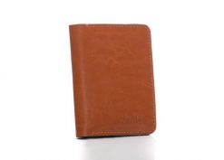 Skórzany cienki portfel męski z bilonówką SOLIER SW15 SLIM jasny brąz. Portfele bez wzorów, z materiału. Za 79.99 zł.