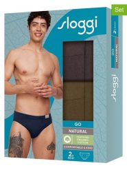 Sloggi Slipy (2 pary) "Go" w kolorze oliwkowo-brązowym rozmiar: M. Brązowe slipki Sloggi, m, bez wzorów. Za 41.49 zł.