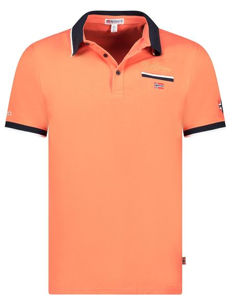 Geographical Norway Koszulka polo "Kara" w kolorze pomarańczowym rozmiar: S. Pomarańczowe koszulki polo Geographical Norway, s, bez wzorów, z bawełny, bez kołnierzyka, bez ramiączek. Za 61.17 zł.