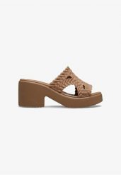 Klapki Dla Dorosłych Crocs Brooklyn Woven Heel Slide. Brązowe klapki Crocs, z materiału. Za 263.99 zł.