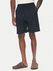 Emporio Armani Szorty materiałowe EM000681 AF12356 UB102 Granatowy Regular Fit. Niebieskie szorty Emporio Armani, l, bez wzorów, ze lnu. Za 479.99 zł.