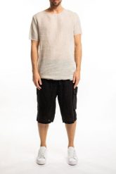Takeshy Kurosawa T-shirt "Lino" | 83333 | Lino | Mężczyzna | Beżowy. Brązowe t-shirty Takeshy Kurosawa, m, bez wzorów, z bawełny, bez kołnierzyka, bez ramiączek. W wyprzedaży za 299.00 zł.