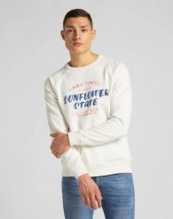 MĘSKA BLUZA LEE RAGLAN GRAPHIC SWS ECRU L83NSPNQ 112122411. Bluzy Lee, l, bez wzorów, bez kaptura. Za 129.99 zł.