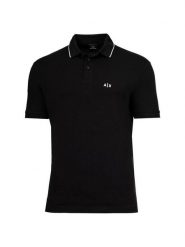 Armani Exchange Polo XM001289 AF10363 UC001 Czarny Regular Fit. Czarne koszulki polo Armani Exchange, m, bez wzorów, z bawełny, bez kołnierzyka, bez ramiączek. Za 319.99 zł.