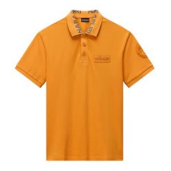 Koszulka polo męska Napapijri E-Amundsen 1. Brązowe koszulki polo sportowe Napapijri, m, bez wzorów, bez kołnierzyka, bez ramiączek. Za 249.99 zł.