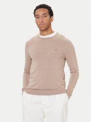 Tommy Hilfiger Sweter Essential Ssnl MW0MW39999 Beżowy Regular Fit. Brązowe swetry rozpinane Tommy Hilfiger, l, bez wzorów, z bawełny, bez kołnierzyka, bez ramiączek. Za 379.99 zł.