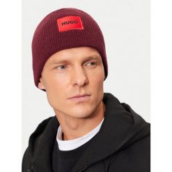 Czapka HUGO. Czerwone czapki zimowe Hugo, bez wzorów. Za 299.99 zł.