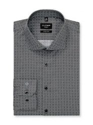 OLYMP Koszula "No 6" - Super Slim - w kolorze czarno-białym rozmiar: 41. Białe koszule Olymp, bez wzorów, z bawełny, bez kołnierzyka, bez ramiączek. Za 117.73 zł.