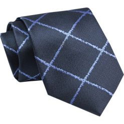 Elegancki, Klasyczny, Męski Krawat -ALTIES - Duża Krata, Granat. Niebieskie krawaty i muchy Alties, bez wzorów, z tkaniny. Za 49.00 zł.