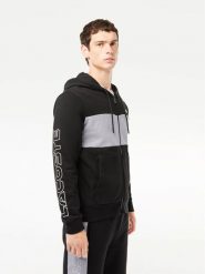 Lacoste Bluza SH1416 Czarny Regular Fit. Czarne bluzy LACOSTE, m, bez wzorów, z bawełny, bez kaptura. Za 199.99 zł.