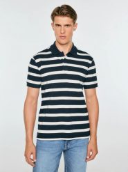Koszulka męska polo w białe paski granatowa talus 403. Niebieskie koszulki polo BIG STAR, l, bez wzorów, z bawełny, bez kołnierzyka, bez ramiączek. Za 139.99 zł.