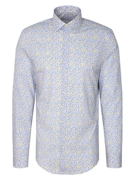 Seidensticker Koszula - Slim fit - w kolorze błękitno-żółtym rozmiar: 40. Niebieskie koszule Seidensticker, bez wzorów, z bawełny, bez kołnierzyka, bez ramiączek. Za 109.52 zł.