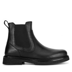 Sztyblety Badura. Czarne botki sznurowane Badura, bez wzorów, bez obcasa, bez zapięcia. Za 329.99 zł.